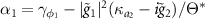 $\alpha_1 = \gamma_{\phi_1}-|\tilde{g}_{1}|^{2}(\kappa_{a_{2}}-i\tilde{g}_2)/\Theta^*$