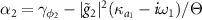 $\alpha_2 = \gamma_{\phi_2}-|\tilde{g}_{2}|^{2}(\kappa_{a_{1}}-i\omega_1)/\Theta$