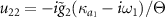 $u_{22} = -i\tilde{g}_{2}(\kappa_{a_{1}}-i \omega_1)/\Theta$