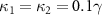$\kappa_{1} = \kappa_{2} = 0.1\gamma$