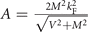 $A=\frac{2{M}^{2}{k}_{\text{F}}^{2}}{\sqrt{{V}^{2}+{M}^{2}}}$