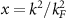$x = k^2 / k_F^2$