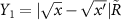 $Y_1 = | \sqrt{x} - \sqrt{x^{^{\prime}}} | \tilde{R} $