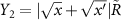 $Y_2 = | \sqrt{x} + \sqrt{x^{^{\prime}}} |\tilde{R} $