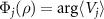 $\Phi_j(\rho) = \arg \langle V_j \rangle$