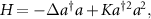 $H = -\Delta a^{\dagger}a + K a^{\dagger 2} a^2,$
