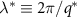 $\lambda^* \equiv 2\pi/q^*$