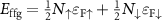 $E_{\text{ffg}} = \frac{1}{2}N_{\uparrow}\varepsilon_{\mathrm{F}\uparrow} + \frac{1}{2}N_{\downarrow}\varepsilon_{\mathrm{F}\downarrow}$