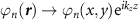 $\varphi_n(\boldsymbol{r})\rightarrow \varphi_n(x,y)\mathrm{e}^{ik_z z}$