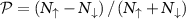 $\mathcal{P} = \left(N_{\uparrow} - N_{\downarrow}\right)/\left(N_{\uparrow} + N_{\downarrow}\right)$