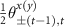 $\frac{1}{2}\theta^{x(y)}_{\pm(t-1),t}$