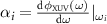 $\alpha_{i} = \frac{\mathrm{d} \phi_{\text{XUV}}(\omega)}{\mathrm{d}\omega}|_{\omega_{i}}$
