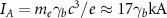 ${I_A} = {m_e}{\gamma _b}{c^3}/e\, \approx 17{\gamma _b}{\text{kA}}$