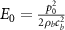 ${E_0} = \frac{{p_0^2}}{{2{\rho _b}c_b^2}}$