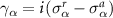 $\gamma_{\alpha} = i\left(\sigma^r_{\alpha}-\sigma^a_{\alpha}\right)$