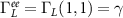 $\Gamma^{ee}_L = \Gamma_L(1,1) = \gamma$