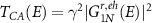 $T_{CA}(E) = \gamma^2 | G^{r,eh}_{1N}(E) |^2$