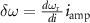 $\delta \omega = \frac{{d{\omega _{\text{r}}}{\text{ }}}}{{di}}{i_{{\text{amp}}}}$
