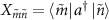 ${X_{\tilde m\tilde n}} = \left\langle {\tilde m} \right|{a^\dagger }\left| {\tilde n} \right\rangle $