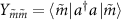 ${Y_{\tilde m\tilde m}} = \left\langle {\tilde m} \right|{a^\dagger }a\left| {\tilde m} \right\rangle $