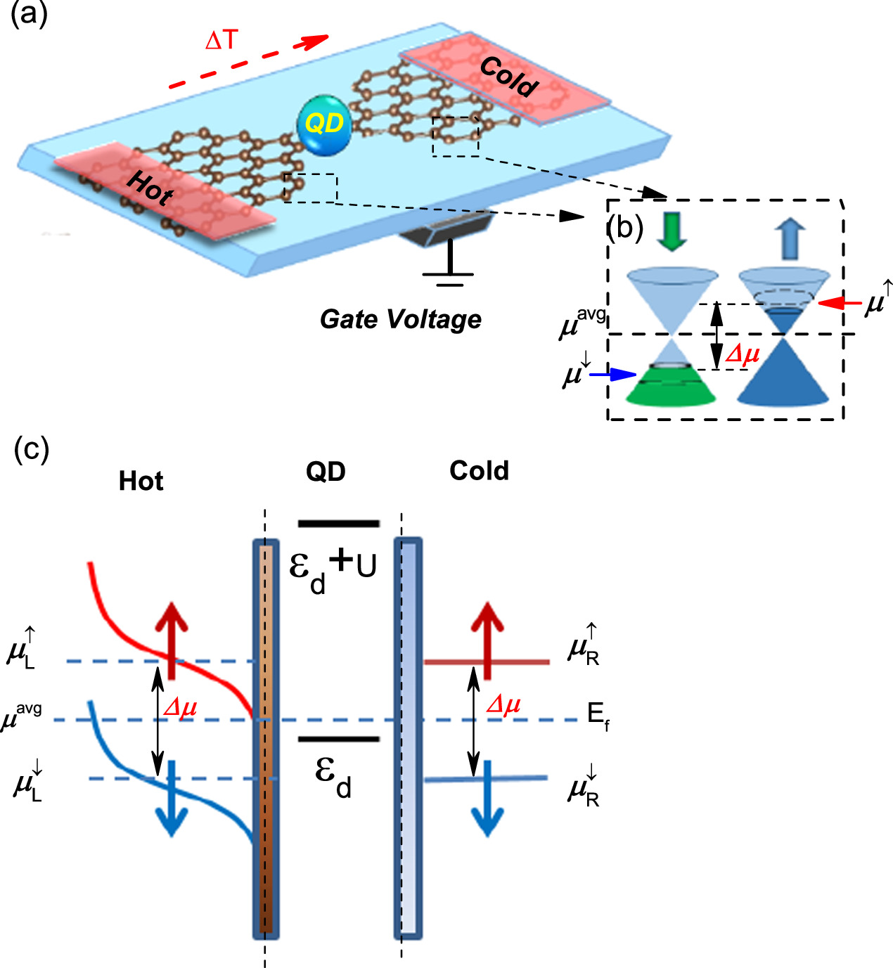 Thermal-spin injection in a quantum dot coupled to electrodes with a ...
