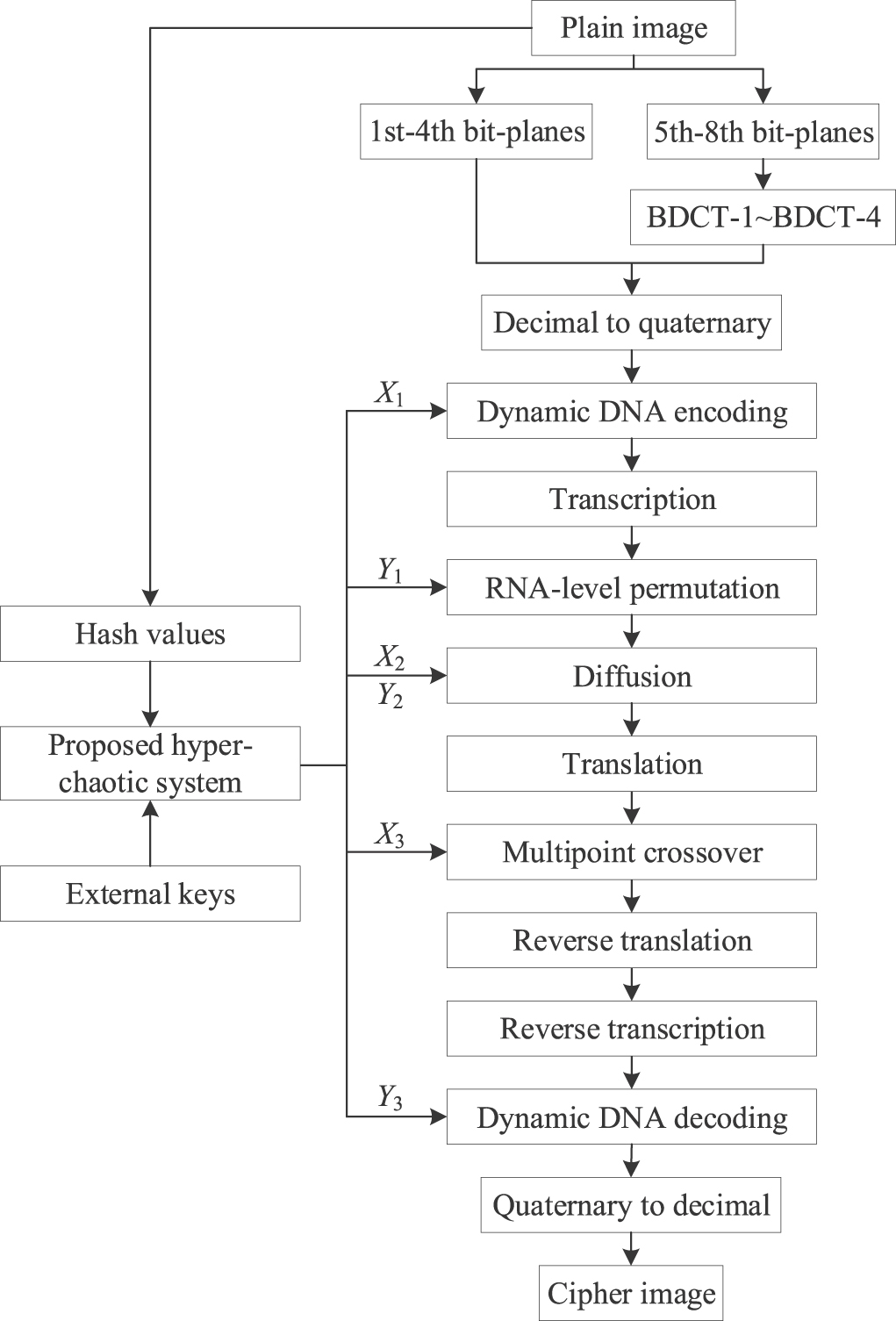Image encryption algorithm based on 2D hyper-chaotic system and central ...
