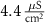 $4.4\,\frac{{\mu {\text{S}}}}{{{\text{c}}{{\text{m}}^2}}}$
