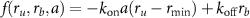 $f(r_u,r_b,a) = -k_\mathrm a (r_u - r_\mathrm)+k_\mathrm r_b$