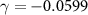 $\gamma = -0.0599$