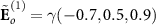 $\tilde}_o^ = \gamma (-0.7, 0.5, 0.9)$