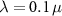 $\lambda = 0.1\,\mu$