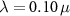 $\lambda = 0.10\,\mu$