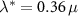 $\lambda^* = 0.36\,\mu$