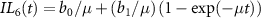 $IL_6(t) = b_0/\mu +(b_1/\mu)\left(1-\exp(-\mu t)\right)$