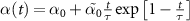 $\alpha(t) = \alpha_0 + \tilde\frac \exp\left[}\right]$