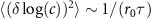 $\langle(\delta\log(c))^2\rangle\sim 1/(r_0 \tau)$