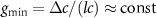 $g_\text = \Delta c/(l c) \approx \text$