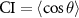 $\mathrm = \langle \cos\theta\rangle$