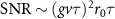 $\mathrm \sim (g v \tau)^2 r_0 \tau$
