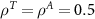 $\rho^ = \rho^ = 0.5$