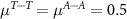$\mu^ = \mu^ = 0.5$