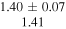 $\begin{array}{c}1.40\pm 0.07\\ 1.41\end{array}$