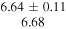 $\begin{array}{c}6.64\pm 0.11\\ 6.68\end{array}$