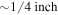 $\sim 1/4\,\mathrm{inch}$
