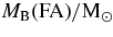 $M_{\rm B}(\rm FA)/M_{\sun}$