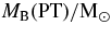 $M_{\rm B}(\rm PT)/M_{\sun}$