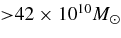 ${>}42 \times 10^{10} M_{\sun}$