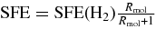 ${\rm SFE} = {\rm SFE} ({\rm H}_2) \frac{R_{\rm mol}}{R_{\rm mol} + 1}$