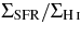 $\Sigma _{\rm SFR} / \Sigma _{{\rm H}\,\mathsc{i}}$