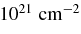 $10^{21}\; \rm {cm}^{-2}$